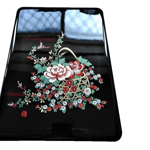 Brand new, unused lacquerware document box, Matsukaze design. (1 of 7)