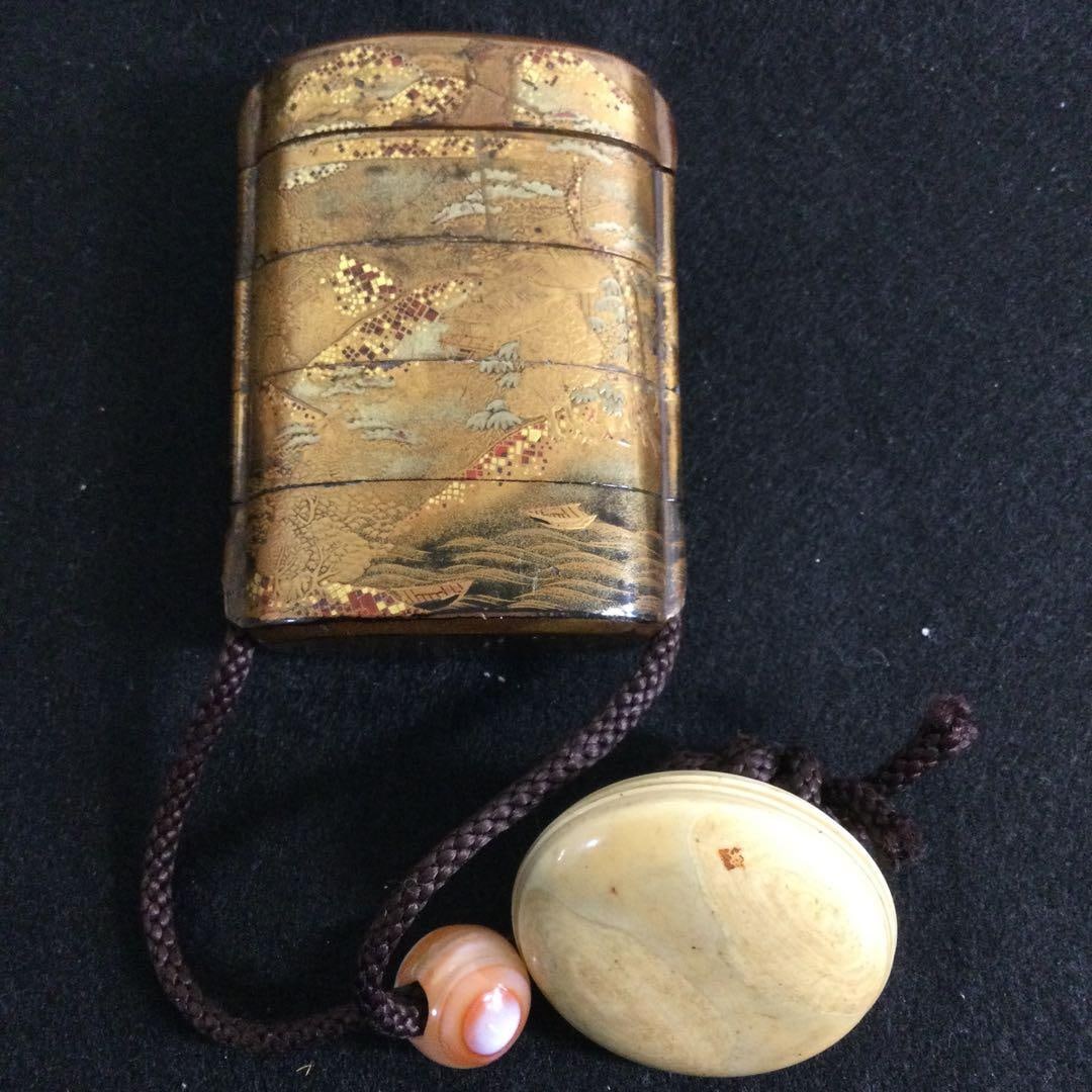 Antique Gold Lacquer Seal Box (1 of 10)