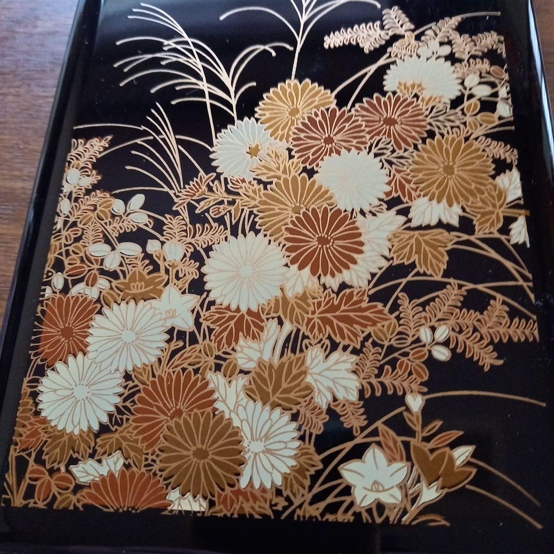 Lacquerware Address Book with Floral Patterns: This lacquerware piece boasts an exquisite appearance, adorned with vivid floral patterns, showcasing traditional Japanese craftsmanship, making it an excellent accent for any interior decor. The glos