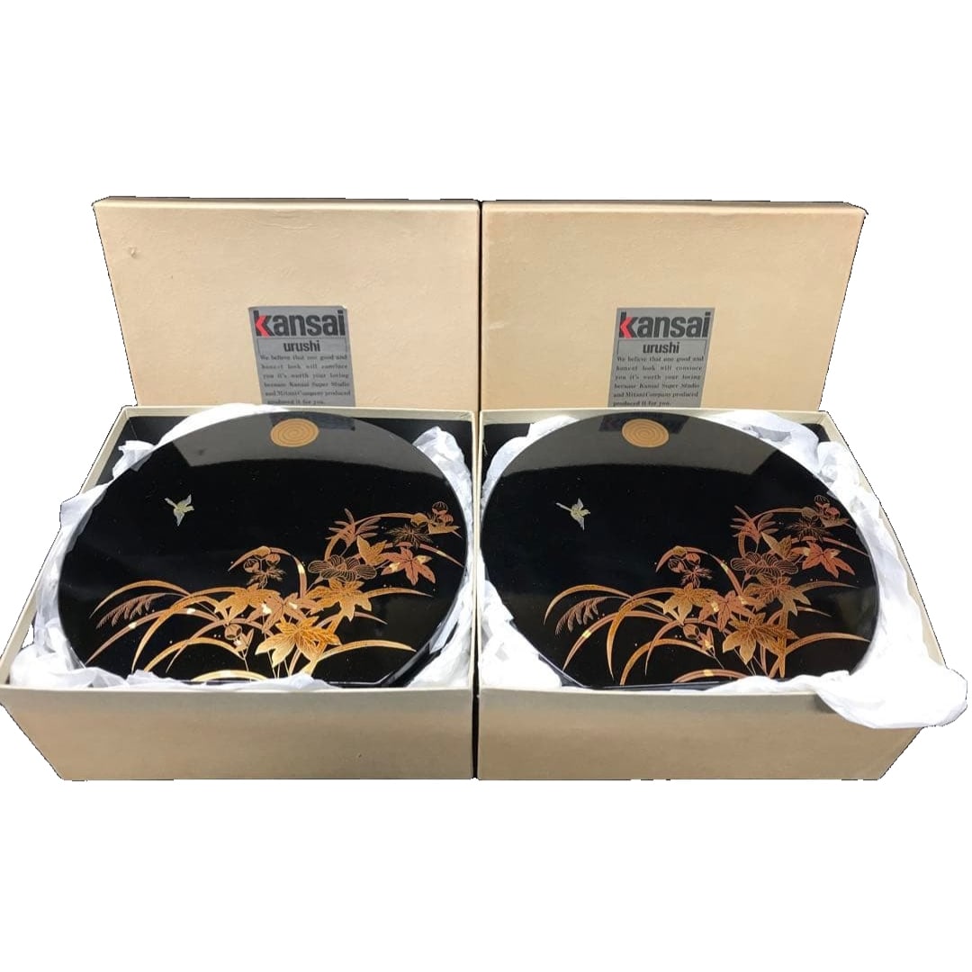 Kansai Lacquer Double-Layer Bento Box Set (2 pieces) (1 of 14)