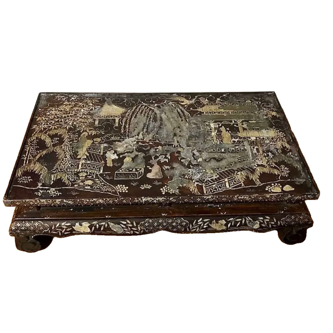 Antique Flower, Bird, Landscape, and Figure Maki-e Lacquerware with Mother-of-Pearl Inlay (1 of 11)