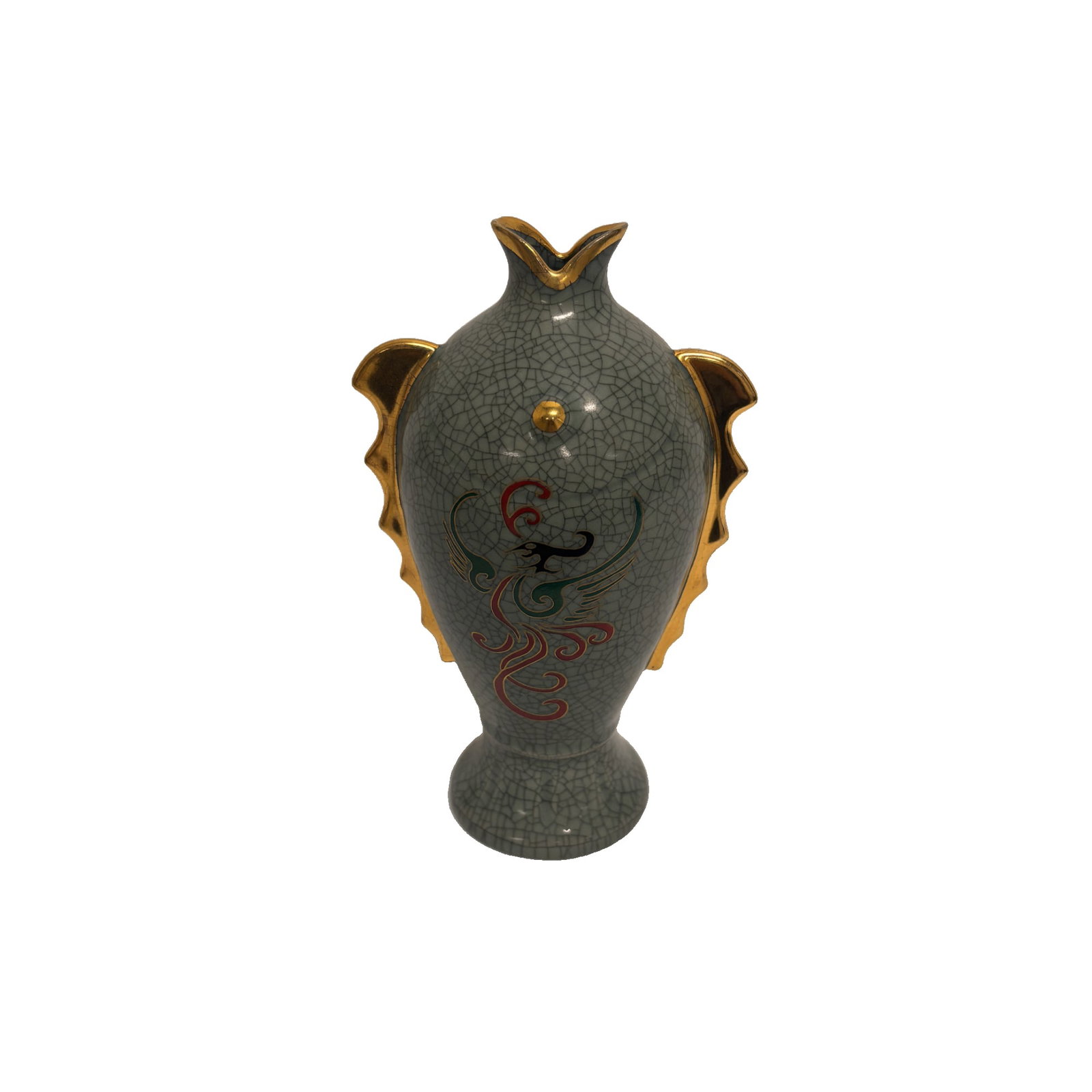 Ceramic Vase or Decorative Ornament: This elegant ceramic piece can be used either as a flower vase or as a standalone decorative ornament. With a width of approximately 110 mm and a height of 190 mm, it features well-balanced proportion