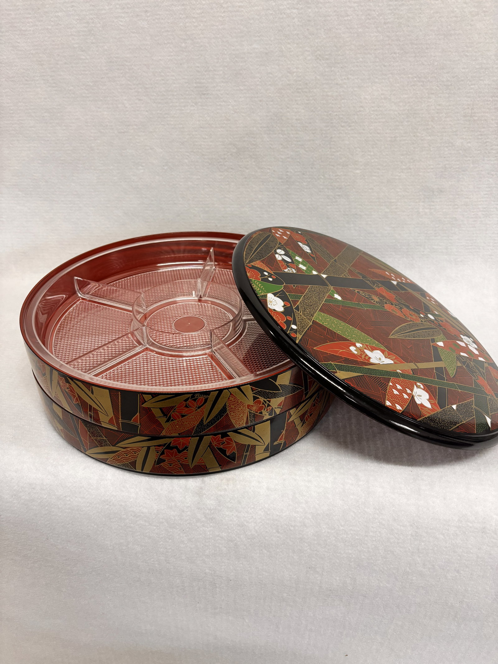Lacquerware Sushi Plate, Double Layer - 4