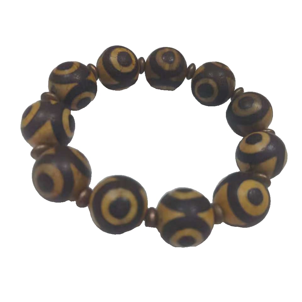Dzi Bead Bracelet: Dzi bead bracelet, bead diameter 2 cm