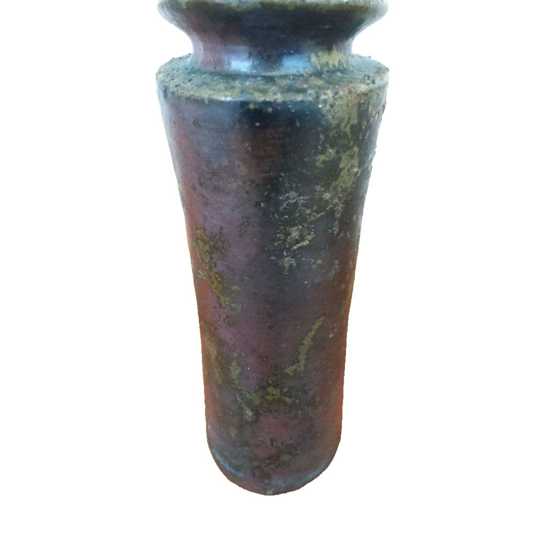 Tanba-yaki, Ichino Shin'emon Vase: Tanba-yaki, Ichino Shin'emon vase, height 19 cm, diameter 7 cm, diameter 5 cm.