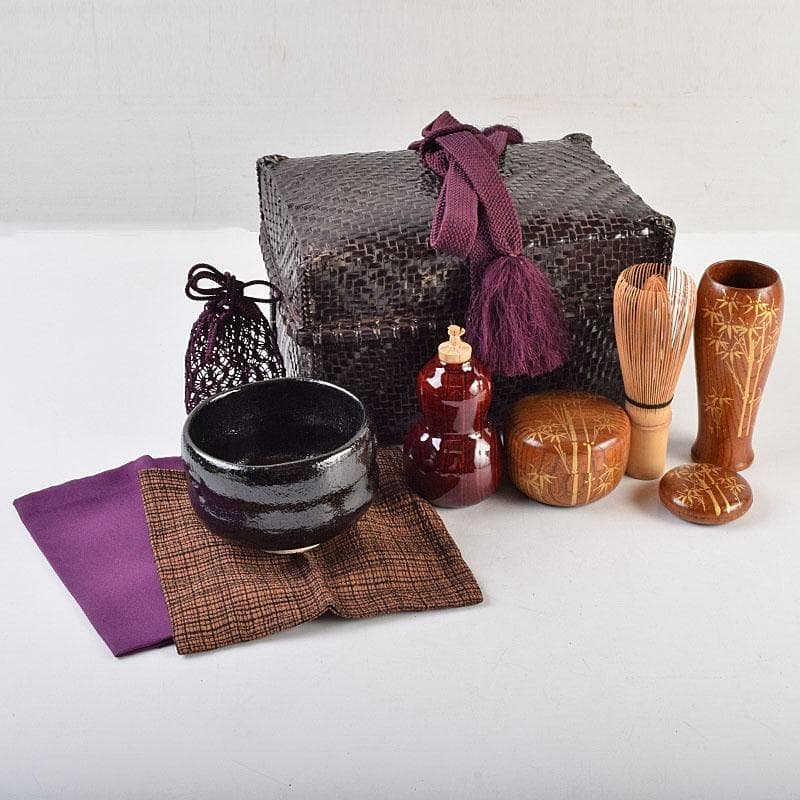 Tea Ceremony Utensils: Imperial Writing Basket (Court-Used Basket), Tea Basket, Tea Bowl, Shoraku (1 of 20)