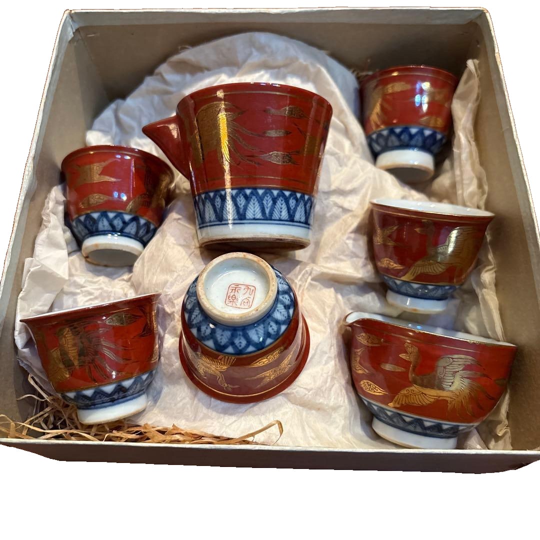 Kutani ware, Yongle period - Meiji period, tea ceremony 7-piece set, antique. (1 of 10)