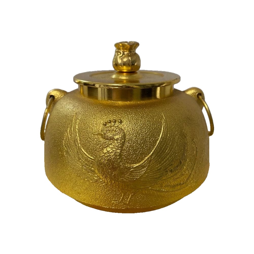 Teapot with Golden Phoenix Design, Commemorative Gift for the 50th Wedding Anniversary of Emperor (1 of 11)