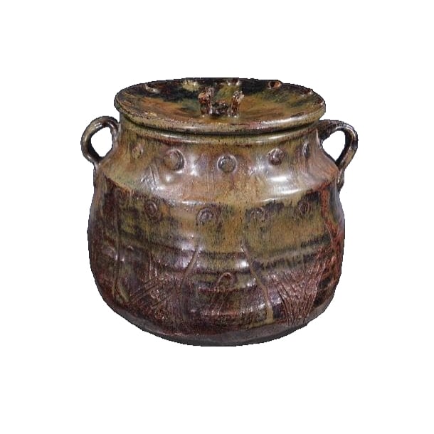 Tea Ceremony Utensils: Takatori Double-Eared Ribbed Water Jar / Old-Style Takatori Karatsu (1 of 14)