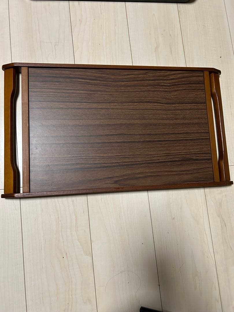 Tray, rectangular tray, Showa retro style, floral pattern, leather, grape pattern, lacquerware. - 7