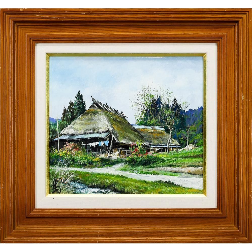Authentic Work: Hayashi KiichirO "Spring Farmhouse" Oil Painting: Hayashi Kiichiro Published in the 2000 Art Yearbook. (1919-1999) Born in Chiba Prefecture in 1919, he was exiled to Siberia in 1946. After Japan's defeat, he returned to Japan and decided to become a 