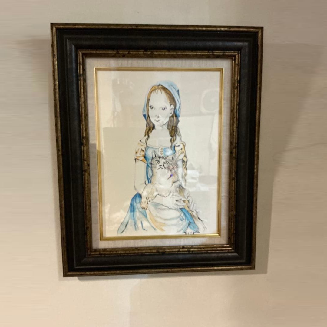 Fujita Tsuguharu, Hand-Painted Oil Painting (1 of 8)
