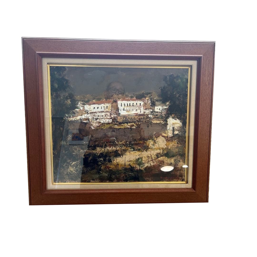 Tomonari Haruo, F10, Original Hand-Painted Landscape "House in the Field," Oil Painting: Tomonari Haruo Oil Painting [House in the Field] Size F10 The frame dimensions are approximately 71.5 cm x 64 cm Weight: 5.4 kg Tomonari Haruo Born in 1940 in Moriguchi City, Osaka Prefecture. In 1973