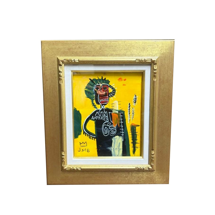 Jean-Michel Basquiat Hand-painted Oil Painting Rare Artist's Signature (1 of 4)