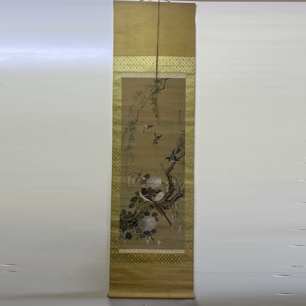 Japanese Painting, Hanging Scroll: Birds and Flowers (1 of 11)
