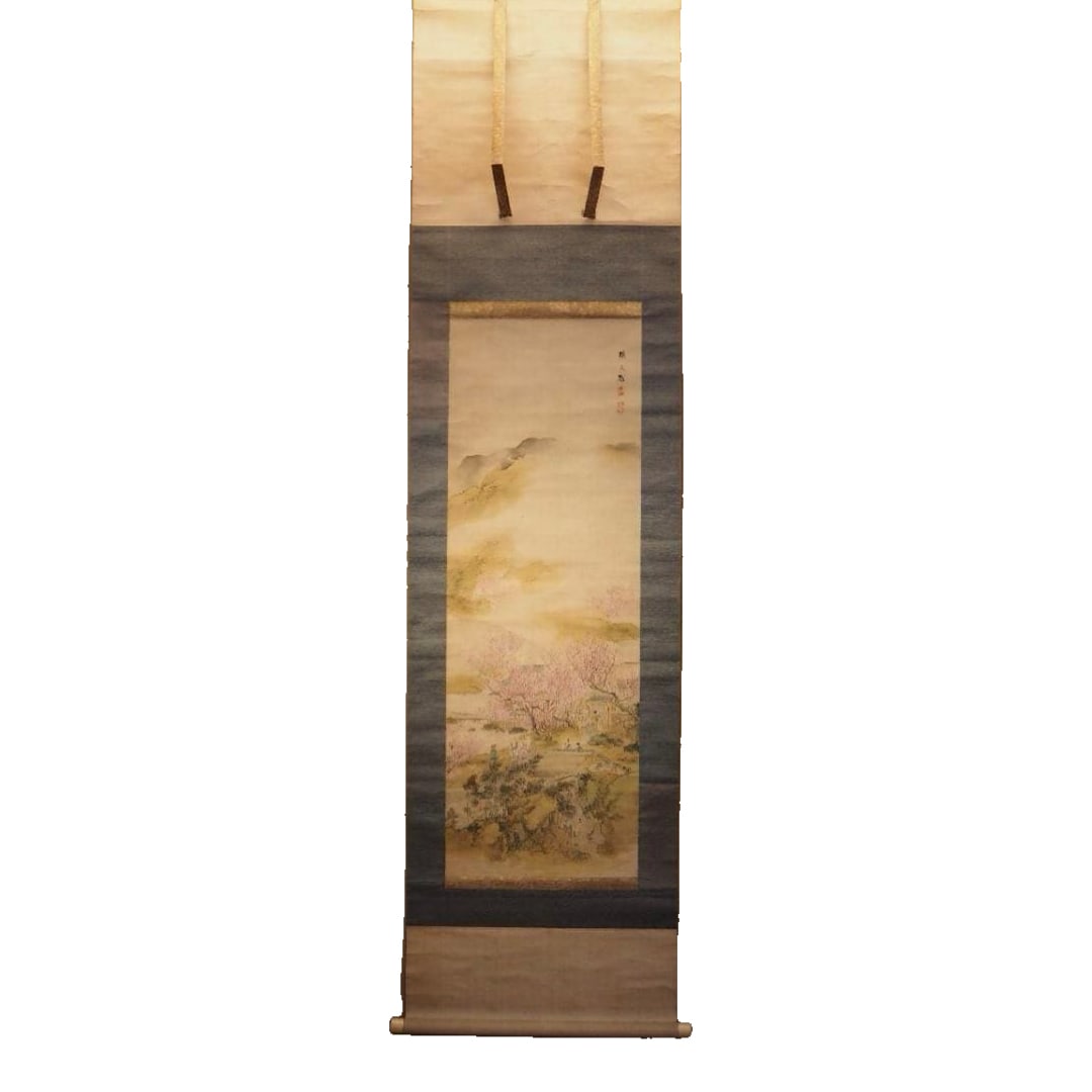 Hanging Scroll by Shiokawa Bunrin, "BullyO TOgen-zu" (Peach Blossom Spring) (Authenticated by Ueda (1 of 17)
