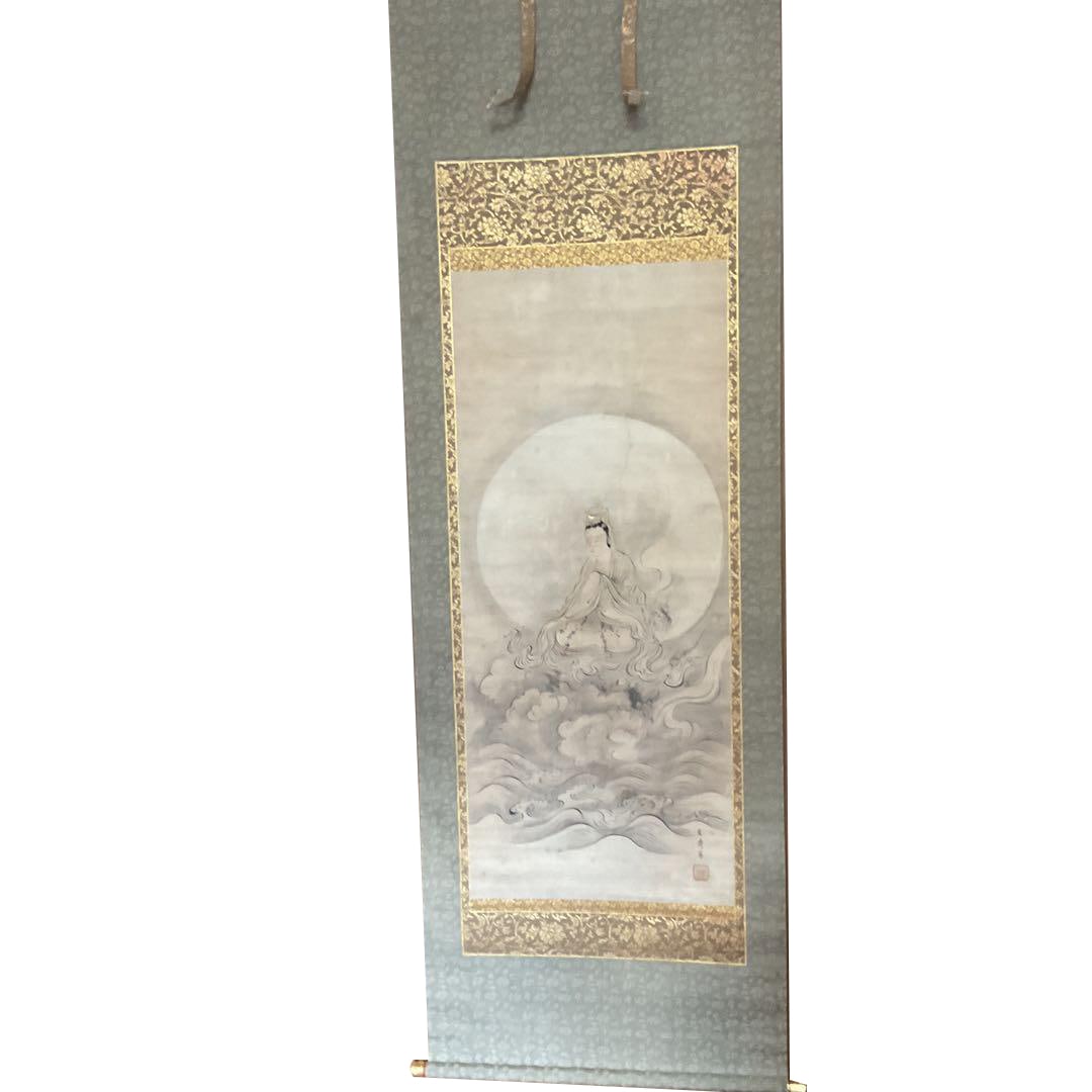KOsai Original Hand-Painted Scroll on Paper [Kannon Above the Clouds] (1 of 20)