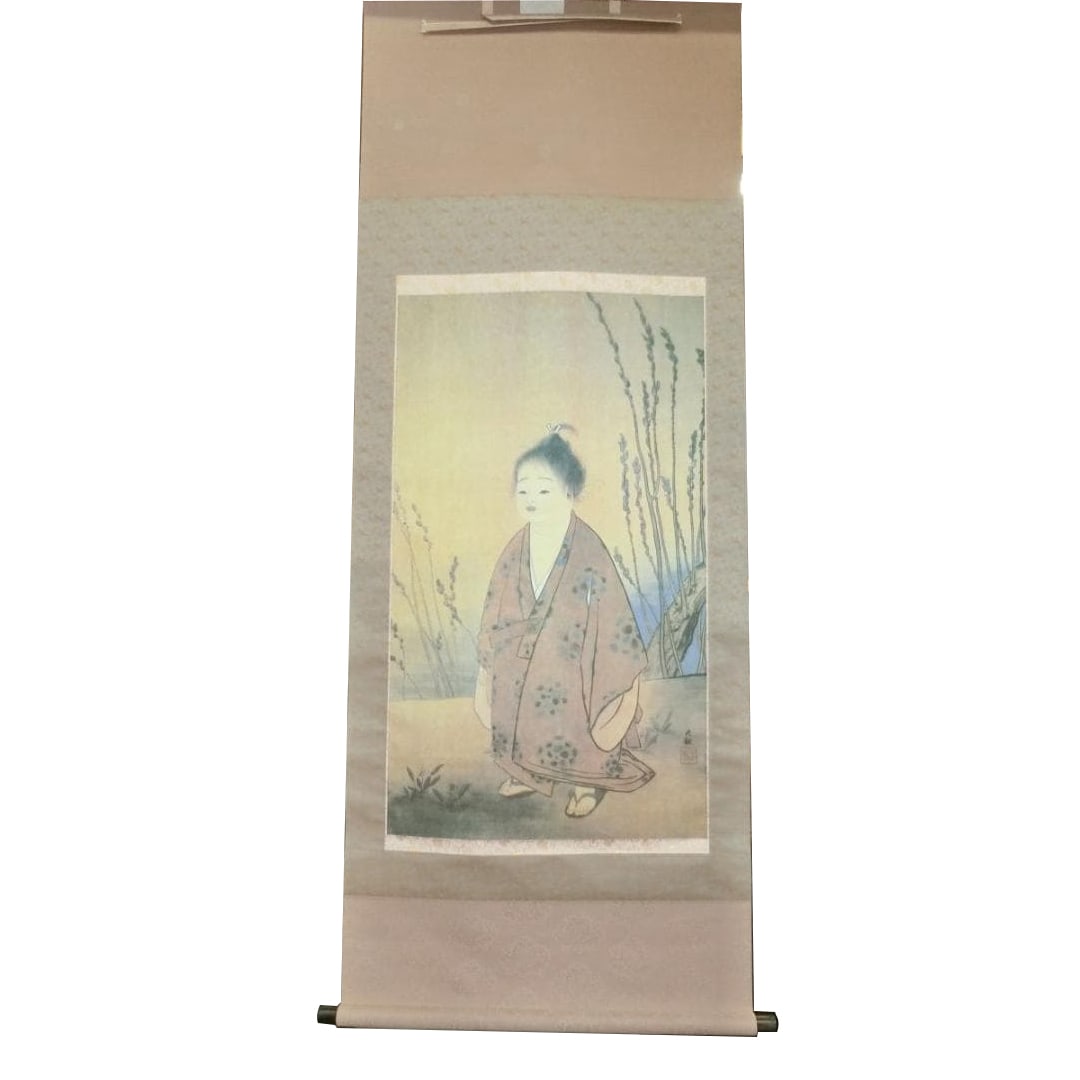 Yokoyama Taikan "Muga Doji" Hanging Scroll: Yokoyama Taikan Mu Ga Doji (Selfless Child) Dimensions: 165 cm (height) x 69 cm (width)