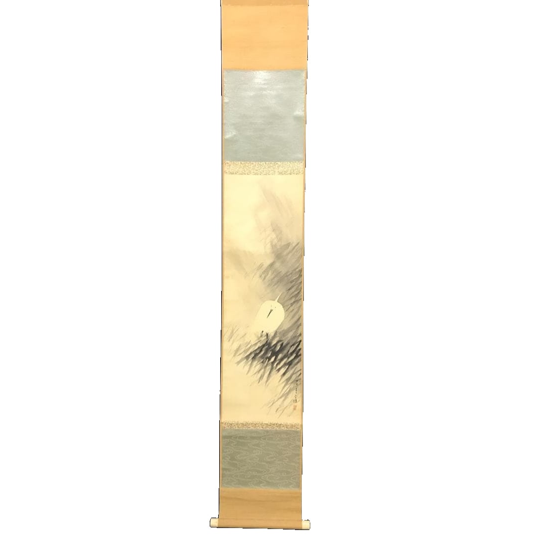 Authentic Work / Ishii KinryO / Egret Painting / Flower and Bird Hanging Scroll (1 of 9)