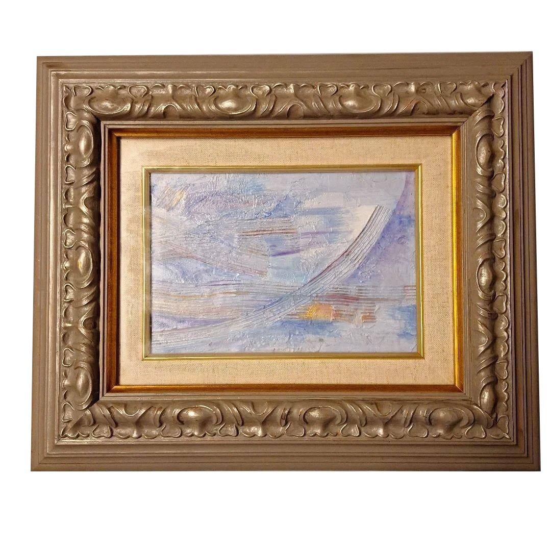 Abstract painting, silver frame, oil painting. (1 of 7)