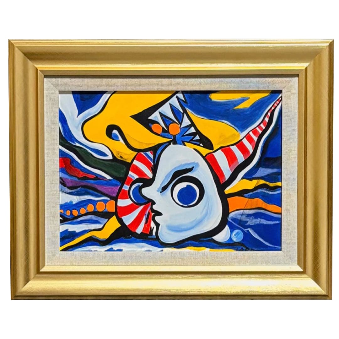 [Size F4] Hand-painted Work by Okamoto TarO [Portrait by the Sea] Frame (1 of 10)