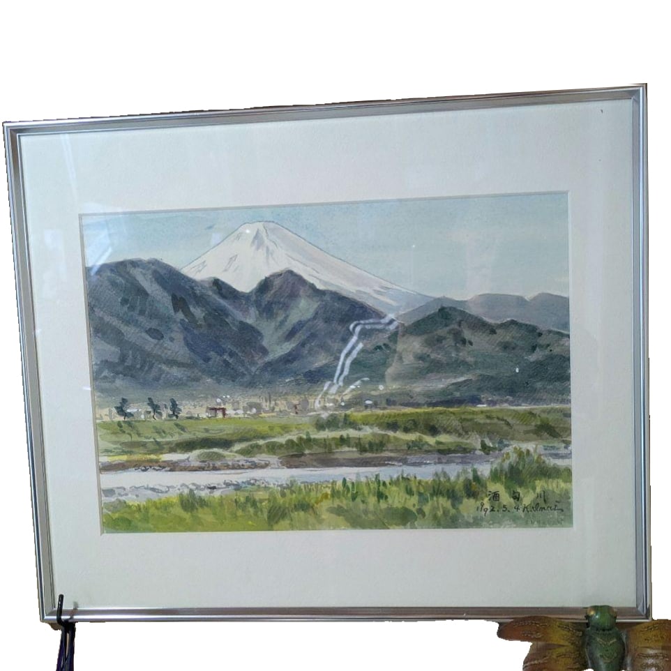 Oil Painting by Imai Kunio "Sakawa River" (One of the Eight Views of Mount Fuji), Framed by the (1 of 7)