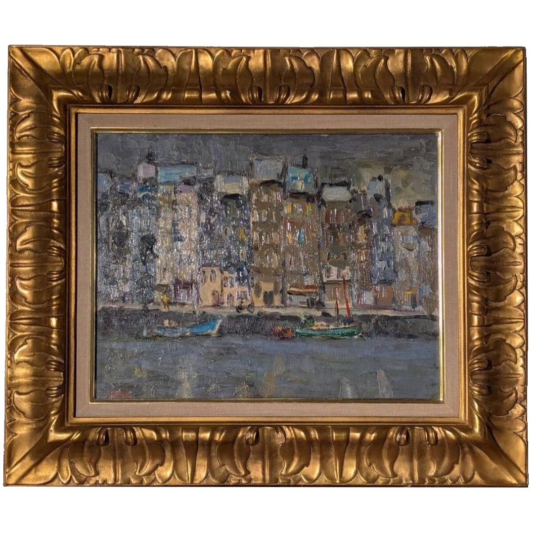 Painting by Araki Soichi, Oil on Canvas, Size 6, Honfleur: Product Description Araki SOichi is a Japanese Western-style painter, renowned for his landscapes and still lifes. Frame dimensions: approximately 61 x 51 cm Artwork dimensions: approximately 41 x 31 