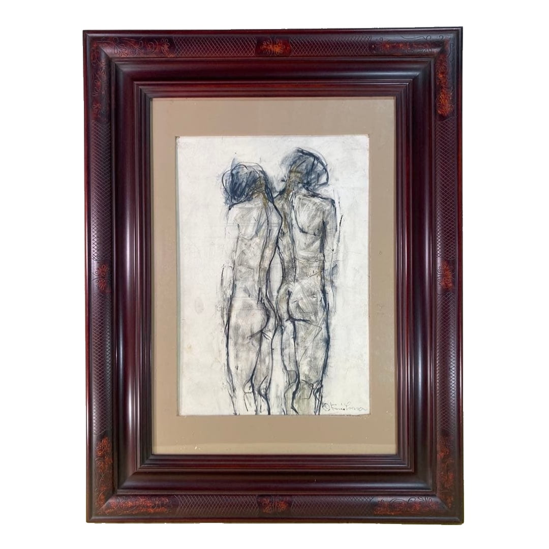 IchirO Kurihara "Ratai" (Nude) Oil Painting, Size 5, Artist's Signature, Framed Oil Painting: This is an oil painting by Kurihara IchirO titled "Nude," size 5, and it bears his autograph. Kurihara IchirO's oil painting "Nude," size 5!! Guaranteed authentic, includes handwritten signature!! Pro