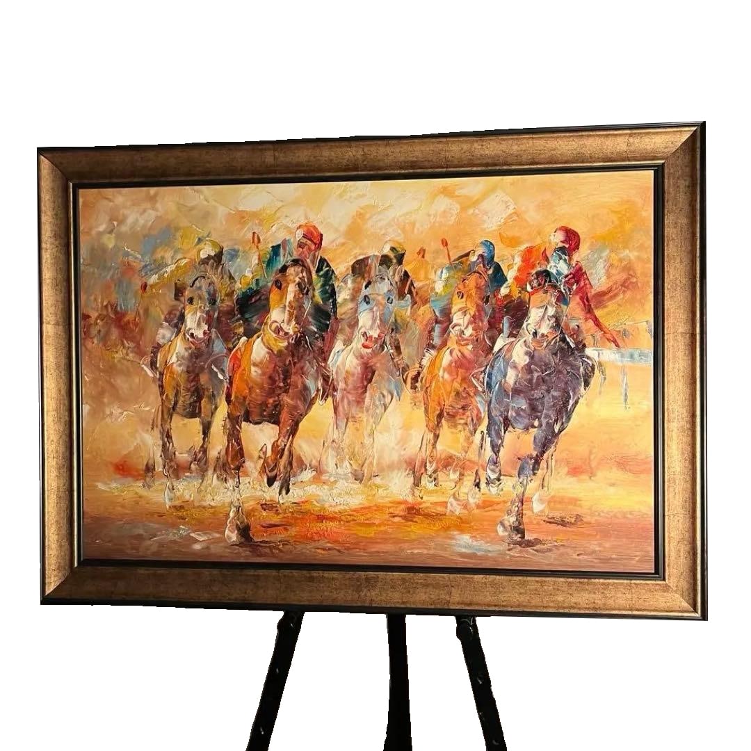 Extra-large hand-painted oil painting, Fourth Corner, original artwork, framed. (1 of 11)
