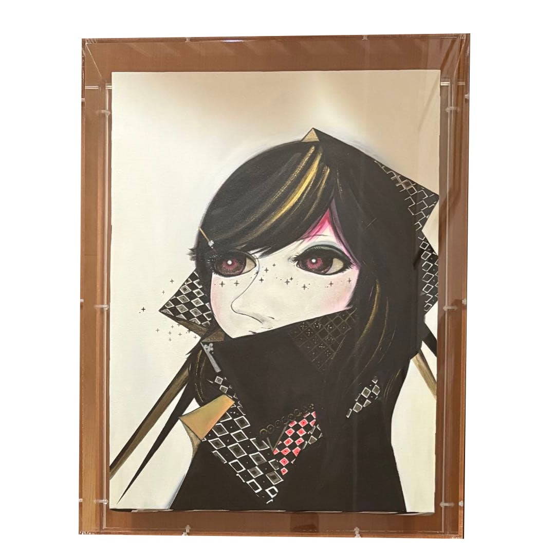Oil Painting by Enomoto Koichi, Untitled, Framed in Acrylic Case: Acquired this painting from the "Yoshii Hiromi" gallery in 2008 and displayed it in a room for approximately six months. Thereafter, it was placed in a box and has been preserved until now. It is in e
