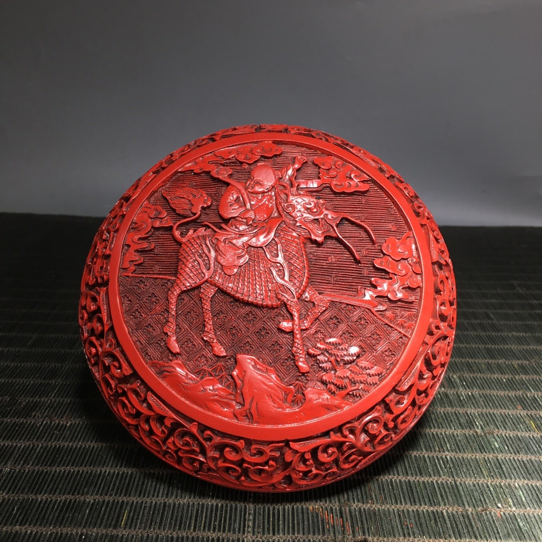 Red lacquerware ornament. - 2