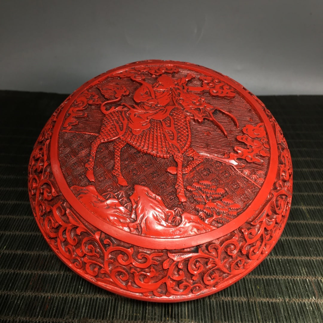 Red lacquerware ornament. - 5