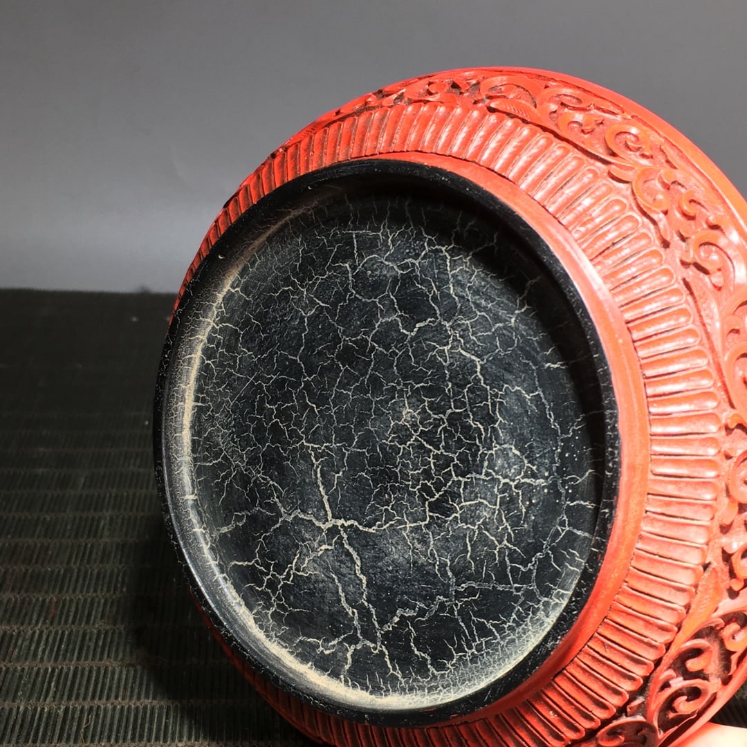 Red lacquerware ornament. - 7