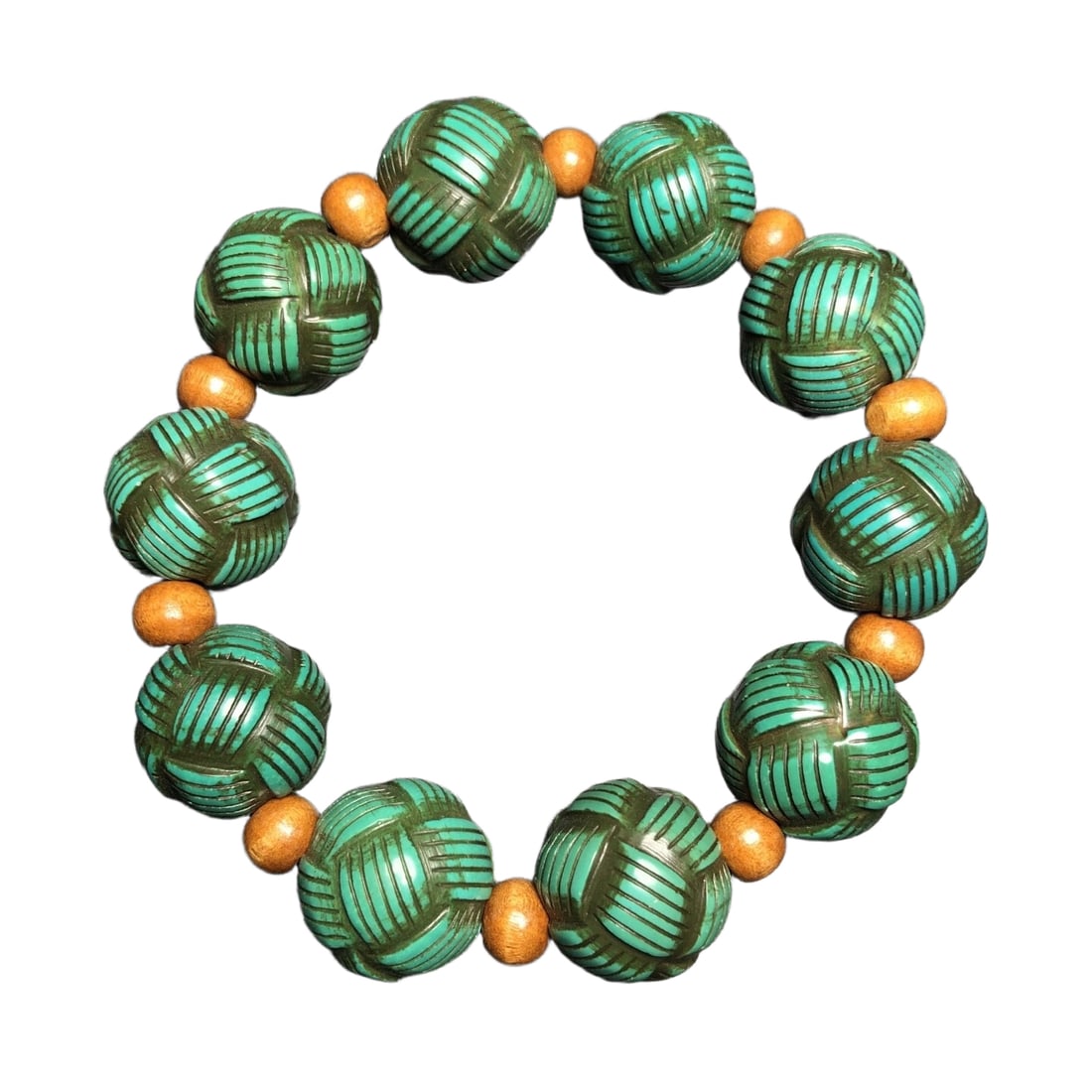 Tibetan Turquoise Bracelet: Old Tibetan turquoise bracelet, with aged patina, detailed as shown in the picture, dimensions diameter 2 centimeters, weight 106.6 grams.