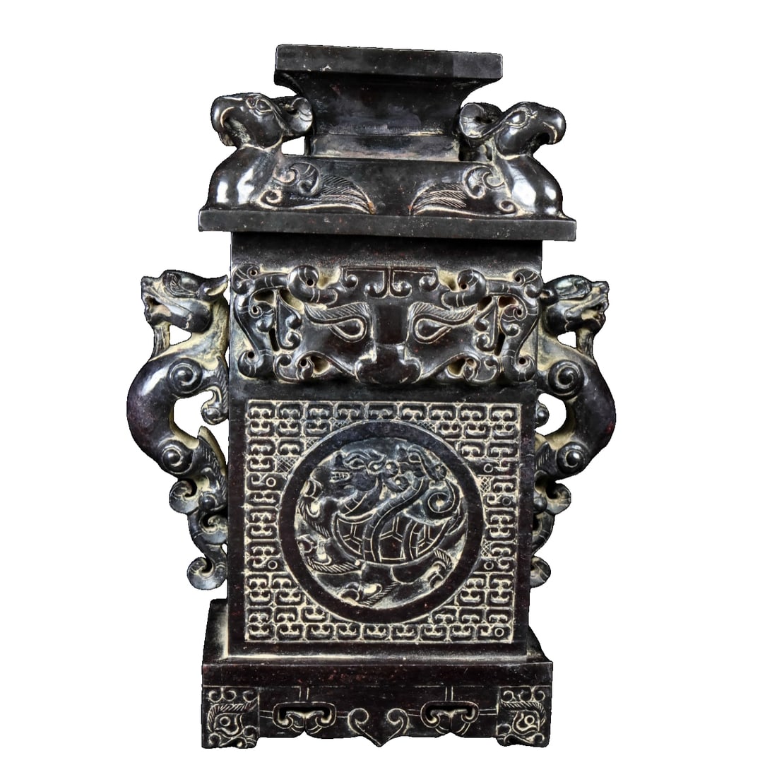 Hetian Jade Box: Hetian Jade Box Weight 2.169 kilograms, height 23.3 centimeters, width 18.2 centimeters, thickness 9.5 centimeters