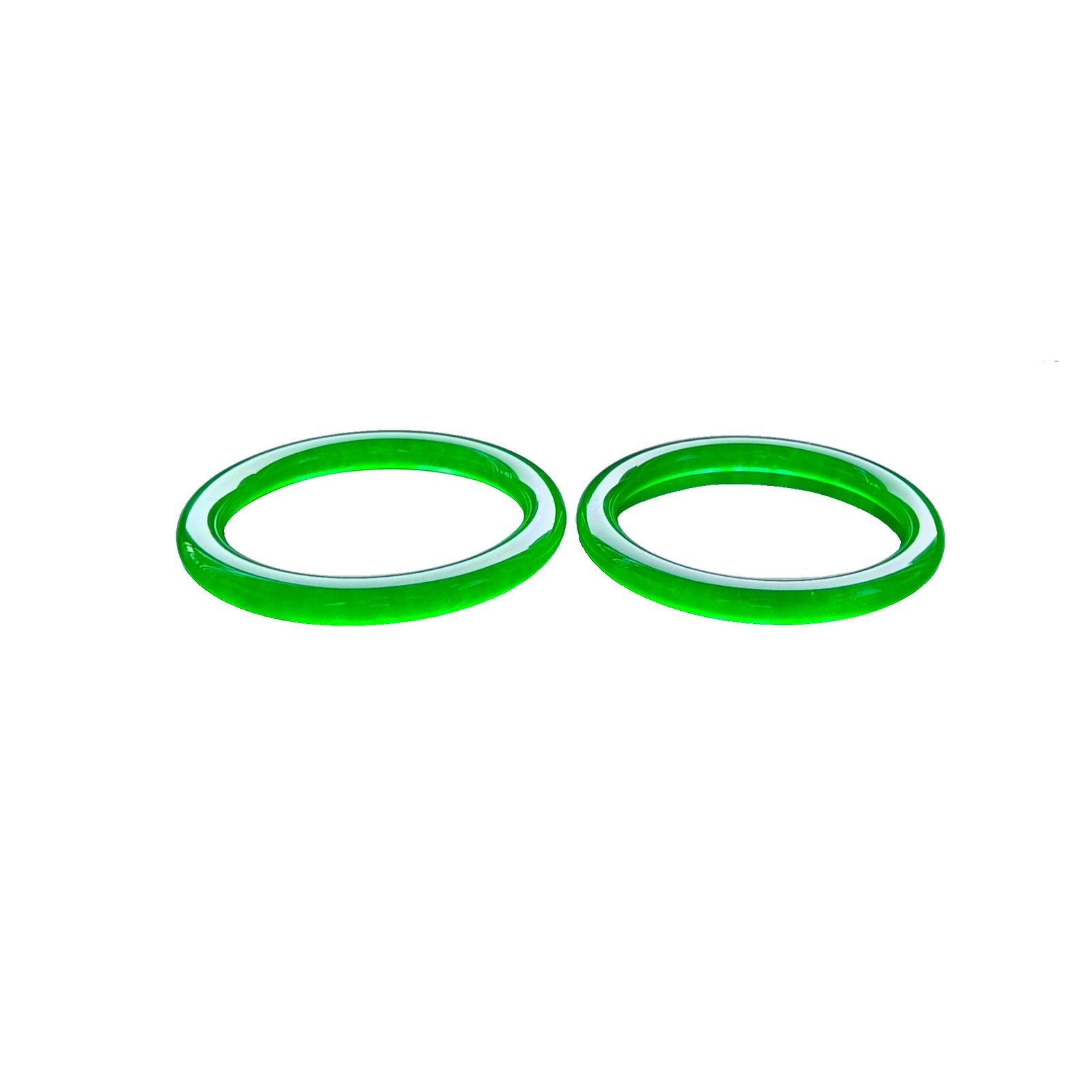 Top-grade glass imperial green jadeite bangle pair (1 of 9)