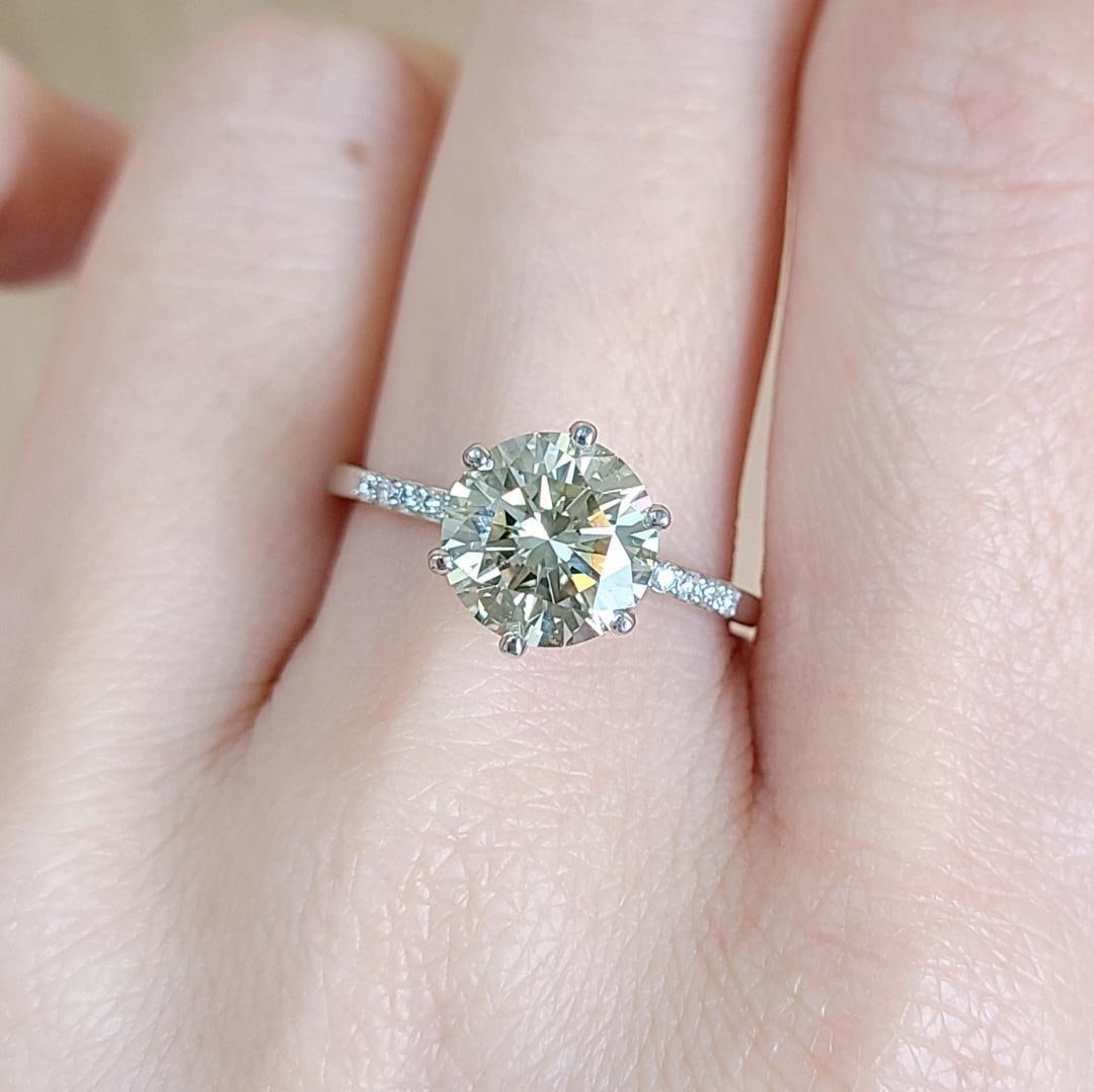 Second-hand - a large, rare colored diamond ring - 7