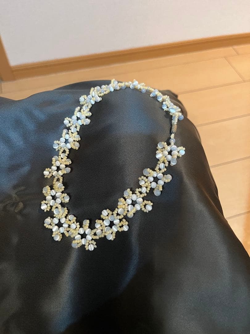 Second-hand - Flower Pattern Beaded Necklace - 2
