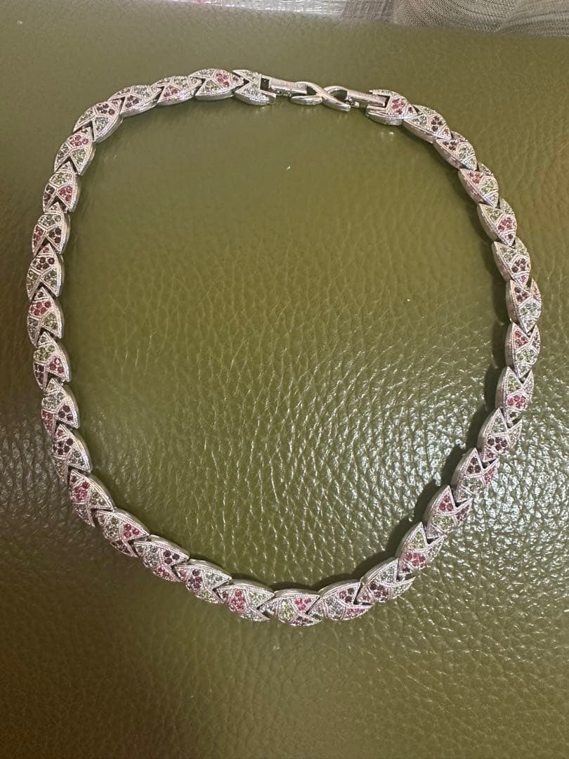 Second-hand D'orlan Swarovski multi-color necklace: Dorlan Multi-color Swarovski Necklace Almost brand new 40 cm Color: Silver Necklace style