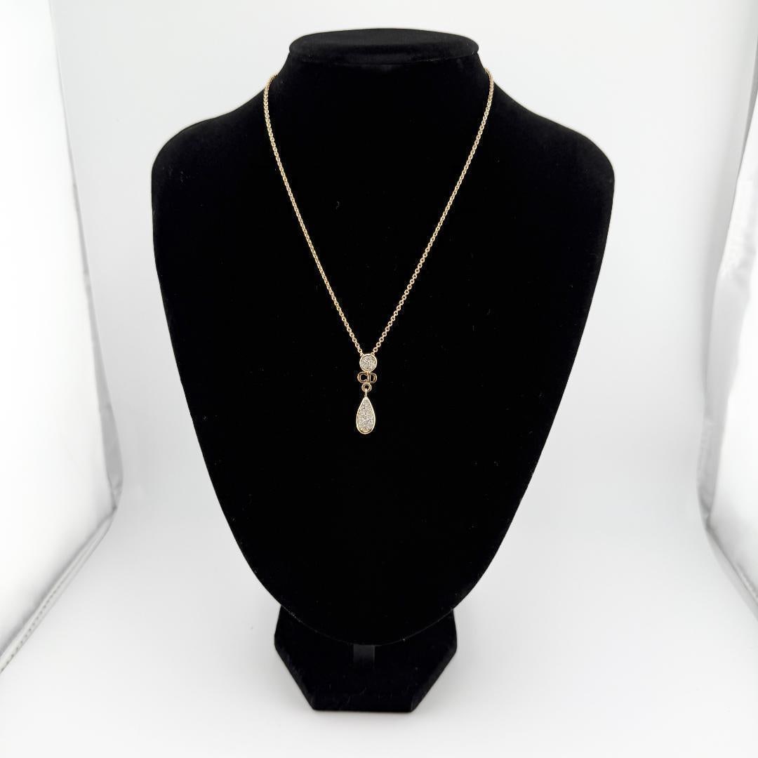 Second hand Christian Dior teardrop necklace: Christian Dior Waterdrop Necklace Size Total length approximately 42.5 centimeters