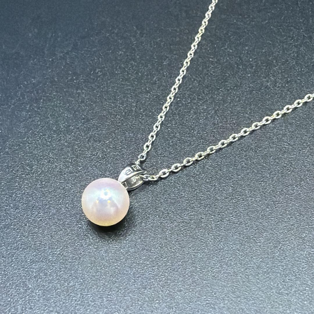 Second-hand - Mikimoto Akoya pearl necklace, silver, single pearl, 7.2mm: Mikimoto Akoya Pearl Necklace, silver, single pearl, 7.2mm, pearl necklace, 2.2g Necklace length: 40cm