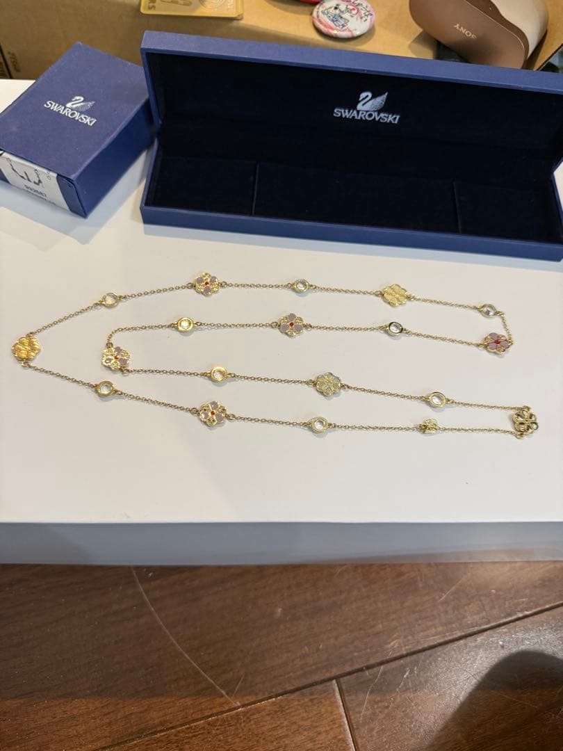 Second-hand - Swarovski flower pattern necklace - 5
