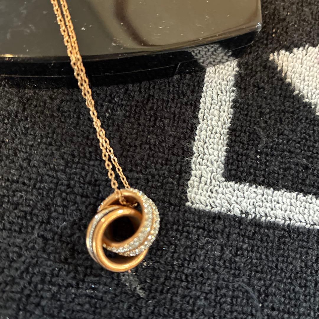 Second-hand - Swarovski double ring necklace - 2