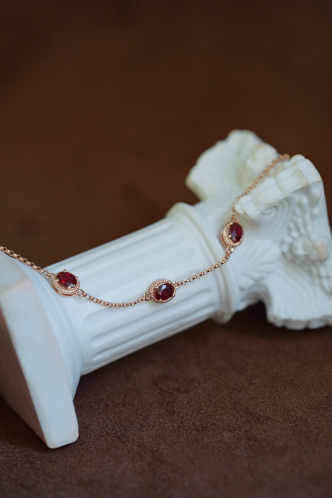 18K Gold Diamond Ruby Bracelet - 3