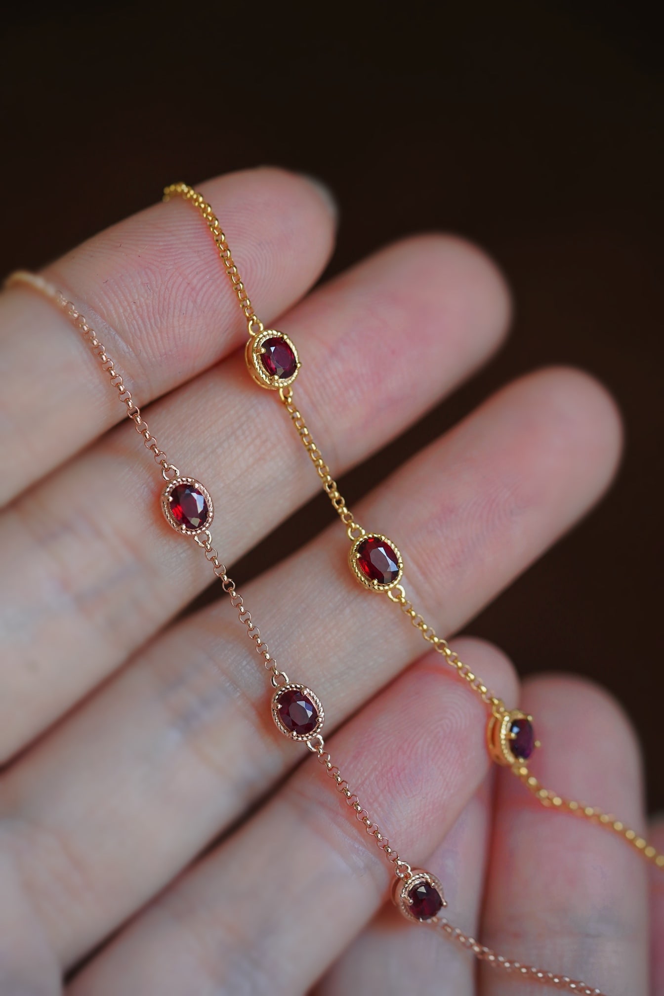 18K Gold Diamond Ruby Bracelet - 5