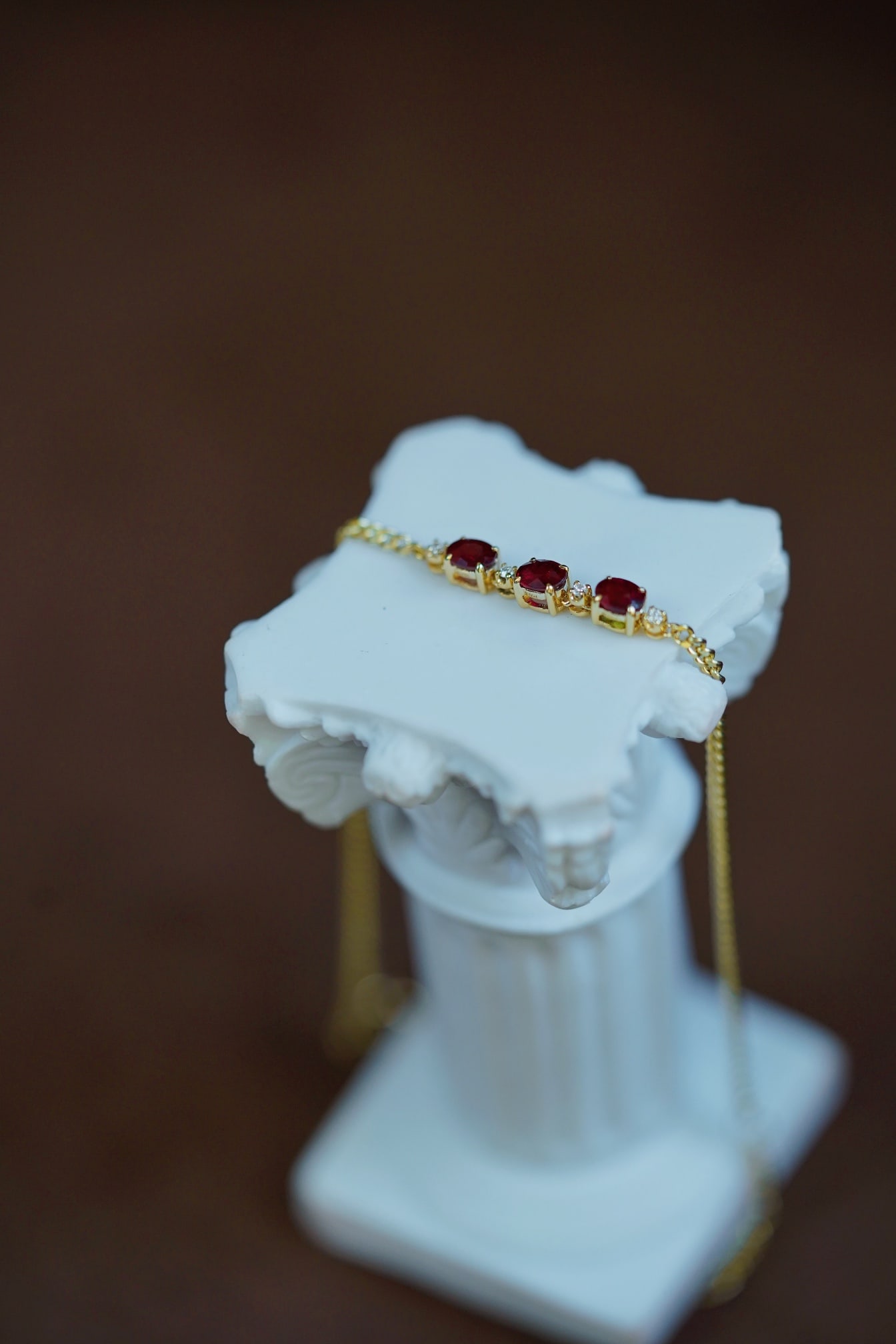 18K gold diamond and ruby bracelet - 3