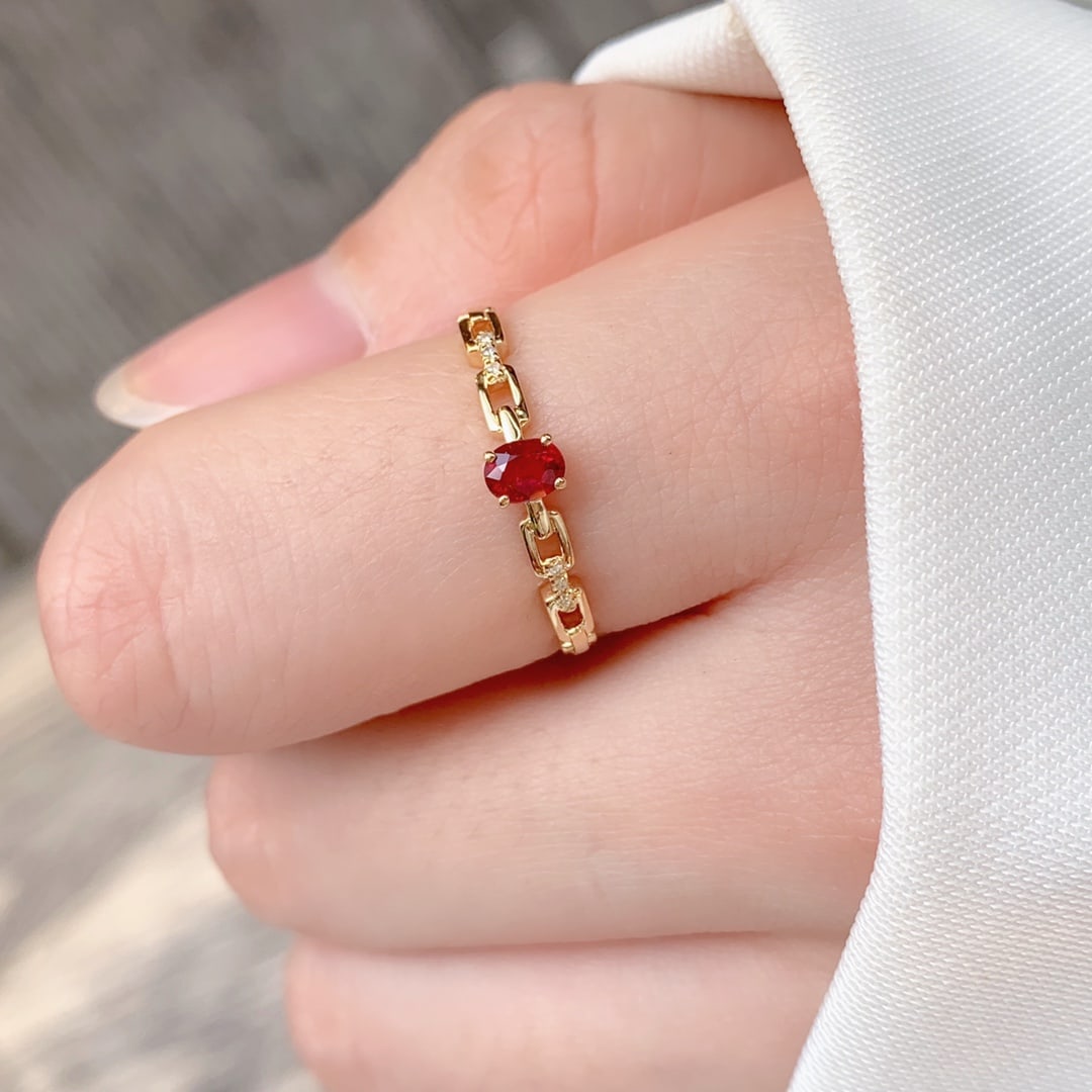 18K gold pigeon blood ruby diamond ring (1 of 7)