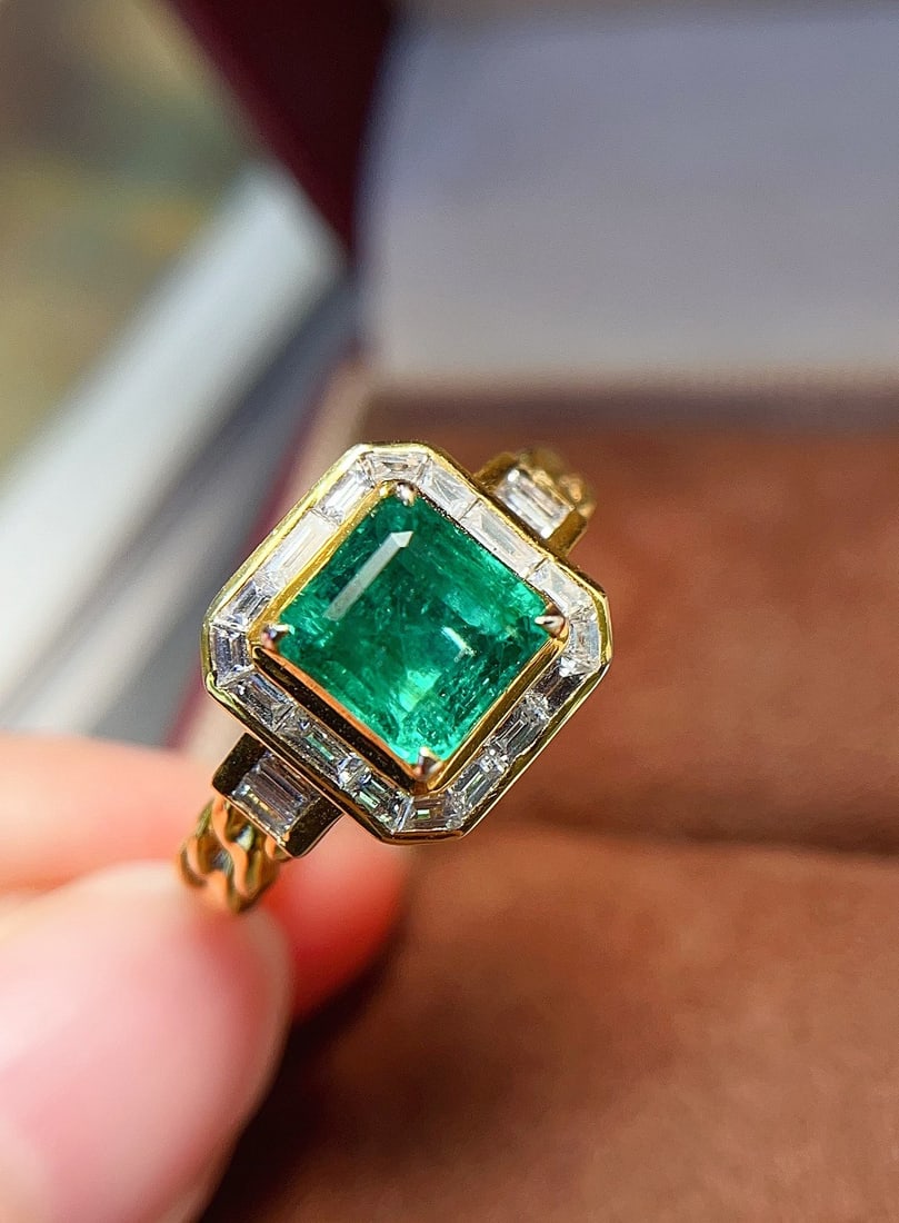 18K gold emerald ring - 2