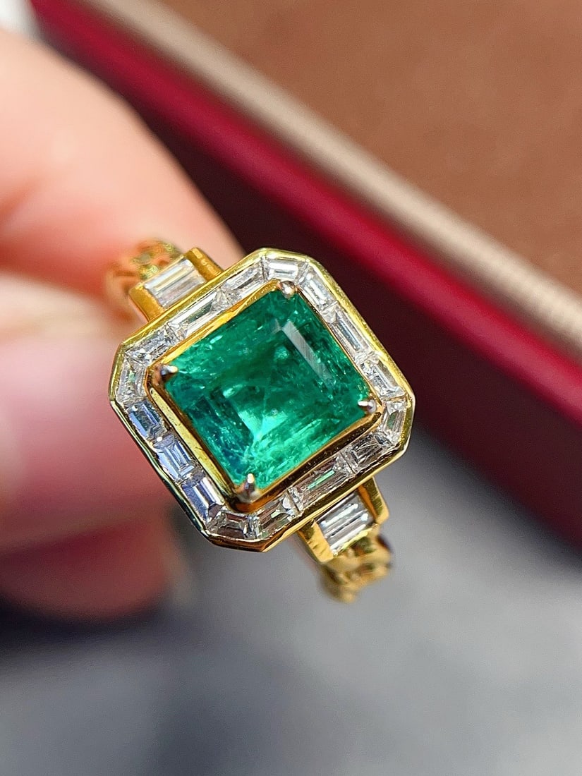 18K gold emerald ring - 3