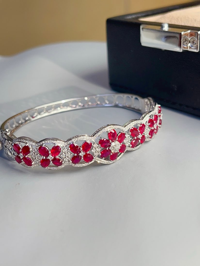18K Gold Ruby Bracelet - 5